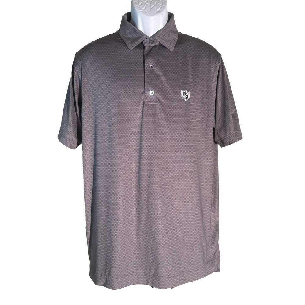 FJ FOOTJOY‎ Men's Short Sleeve Button Down Golf Polo Shirt Gray Medium